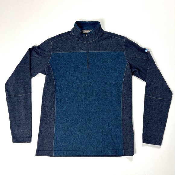 Kuhl Mens 1/4 Zip Pullover Sweater Jacket Blue Sz M Lightweight Outdoor - Picture 1 of 6